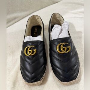 NEW Gucci Double G Espadrille Black Size 41